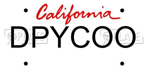 DPYCOO California License Plate