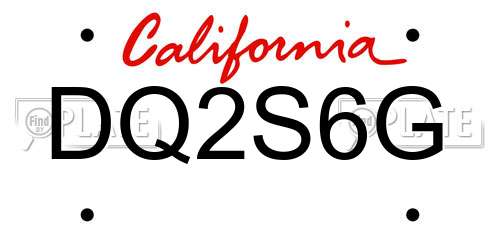 DQ2S6G California License Plate