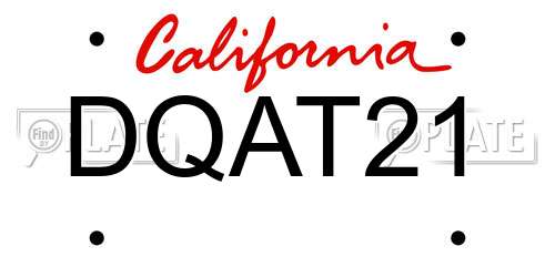 DQAT21 California License Plate