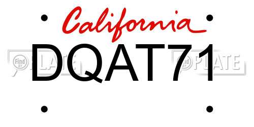 DQAT71 California License Plate