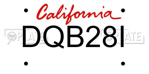 DQB28I California License Plate