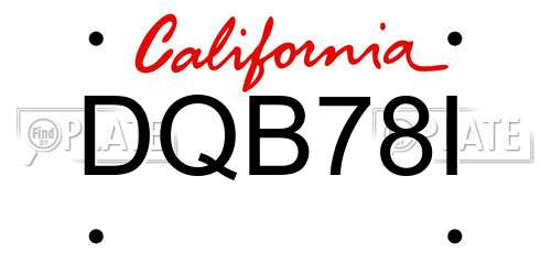 DQB78I California License Plate