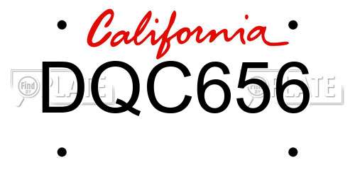 DQC656 California License Plate