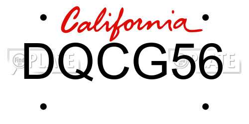 DQCG56 California License Plate