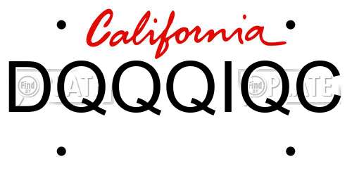 DQQQIQC California License Plate