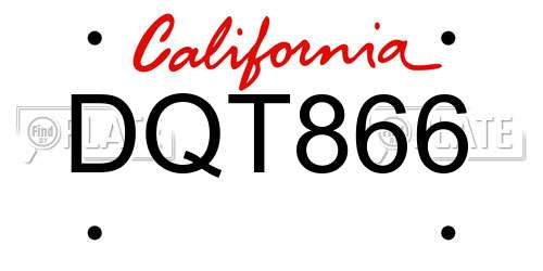 DQT866 California License Plate
