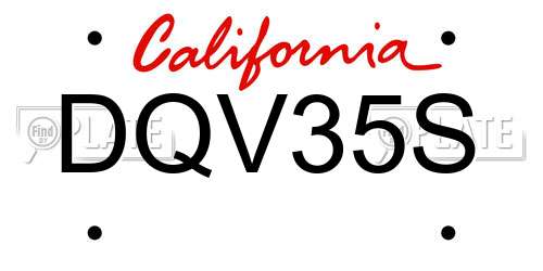 DQV35S California License Plate