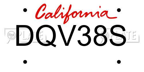 DQV38S California License Plate