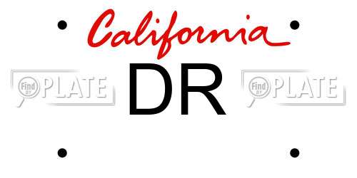 DR California License Plate