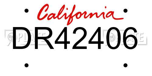 DR42406 California License Plate