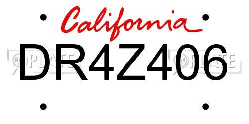 DR4Z406 California License Plate