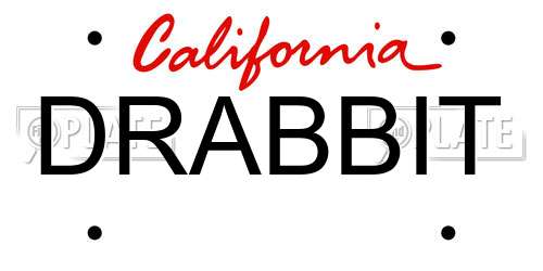 DRABBIT California License Plate