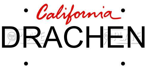 DRACHEN California License Plate