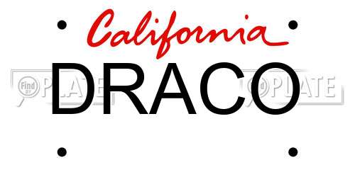 DRACO California License Plate