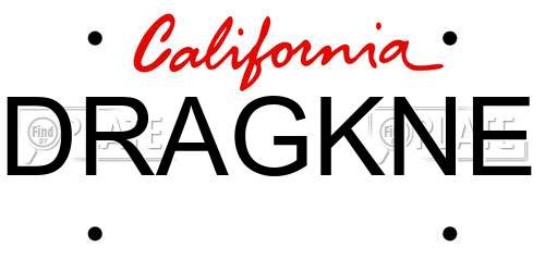 DRAGKNE California License Plate