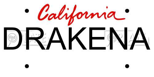 DRAKENA California License Plate