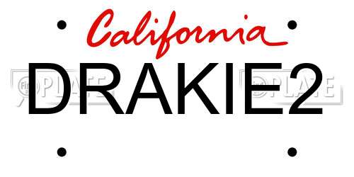 DRAKIE2 California License Plate