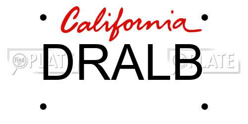DRALB California License Plate
