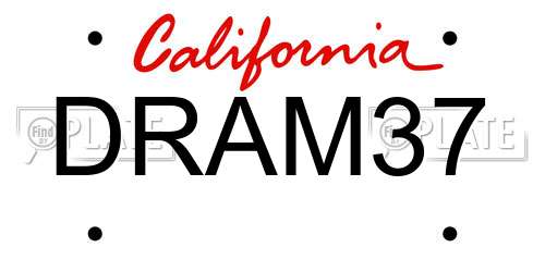 DRAM37 California License Plate