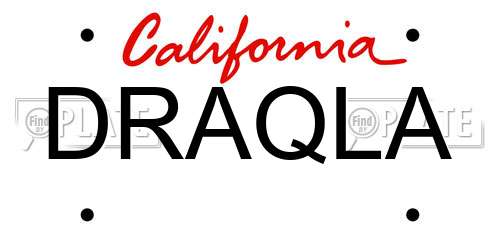 DRAQLA California License Plate
