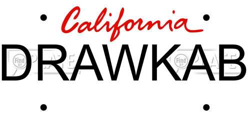 DRAWKAB California License Plate