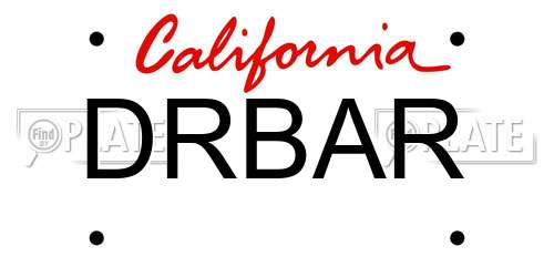 DRBAR California License Plate