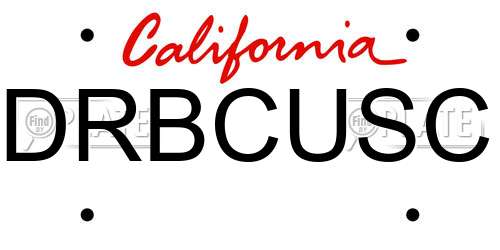 DRBCUSC California License Plate