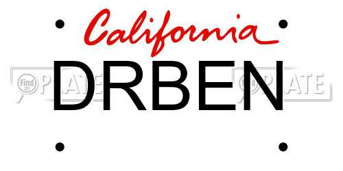 DRBEN California License Plate