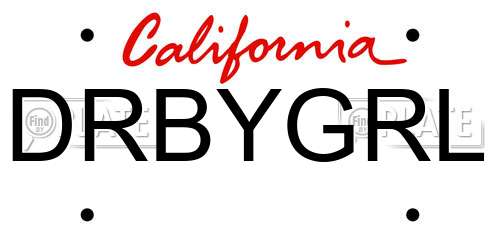 DRBYGRL California License Plate