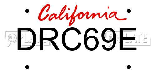 DRC69E California License Plate