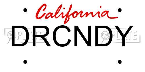 DRCNDY California License Plate