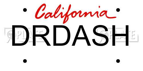 DRDASH California License Plate