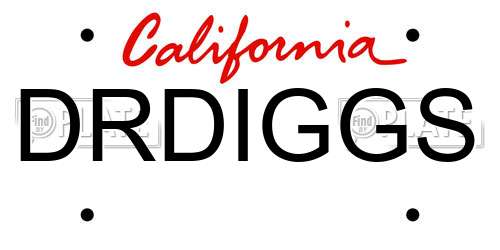 DRDIGGS California License Plate