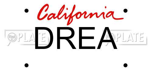 DREA California License Plate