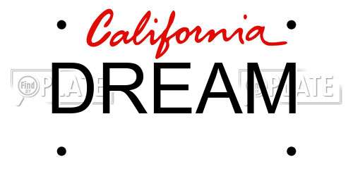 DREAM California License Plate