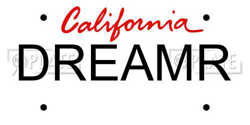 DREAMR California License Plate