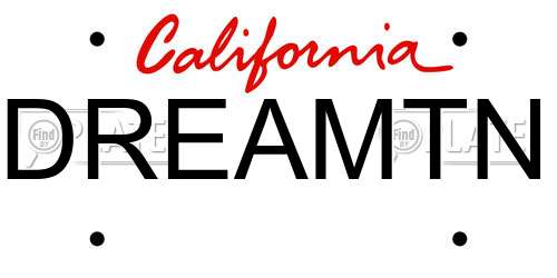 DREAMTN California License Plate