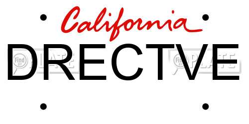 DRECTVE California License Plate