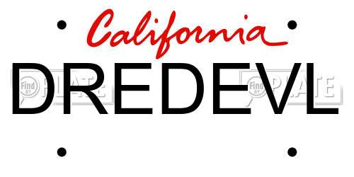 DREDEVL California License Plate