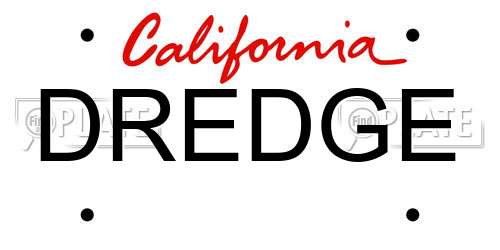 DREDGE California License Plate
