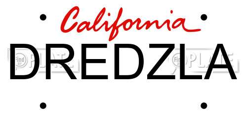 DREDZLA California License Plate