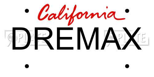 DREMAX California License Plate