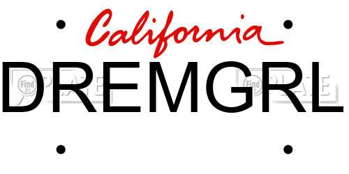 DREMGRL California License Plate