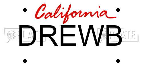DREWB California License Plate