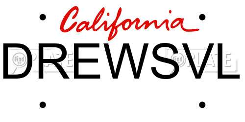DREWSVL California License Plate