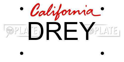 DREY California License Plate