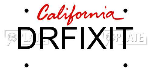 DRFIXIT California License Plate