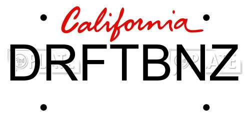 DRFTBNZ California License Plate