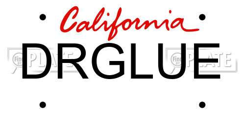 DRGLUE California License Plate