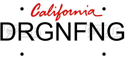 DRGNFNG California License Plate